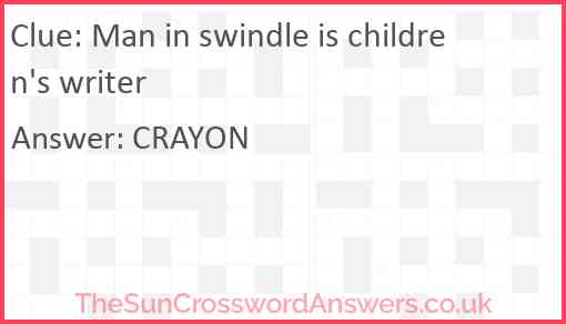 Man in swindle is children's writer Answer