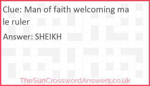 Man of faith welcoming male ruler Answer