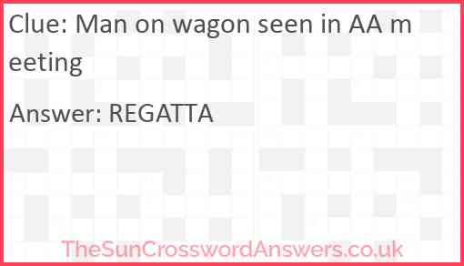 Man on wagon seen in AA meeting Answer