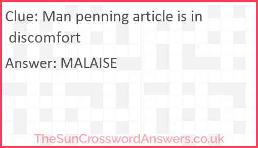 Man penning article is in discomfort Answer