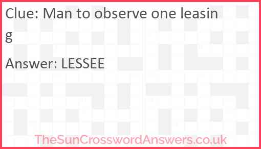 Man to observe one leasing Answer