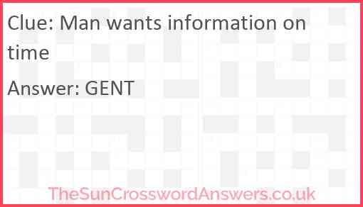 Man wants information on time Answer