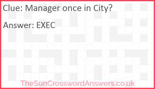 Manager once in City? Answer