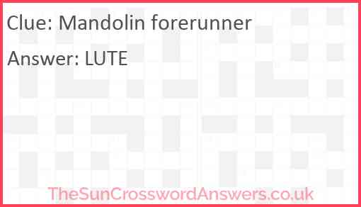 Mandolin forerunner Answer