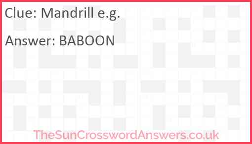 Mandrill e.g. Answer