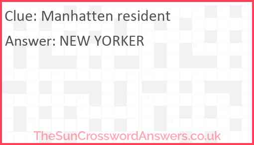 Manhatten resident Answer