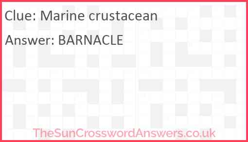 Marine crustacean Answer