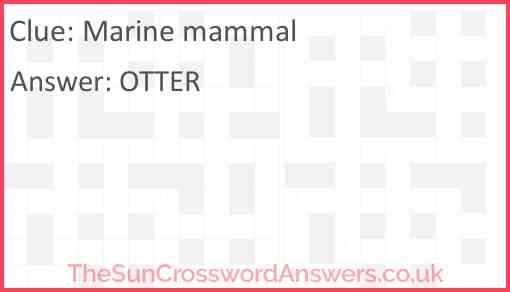 Marine mammal Answer