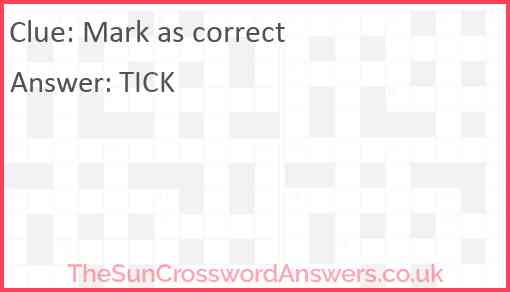 Mark as correct Answer