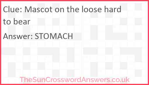 Mascot on the loose hard to bear Answer