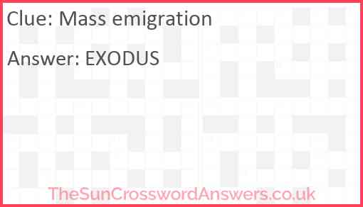 Mass emigration Answer