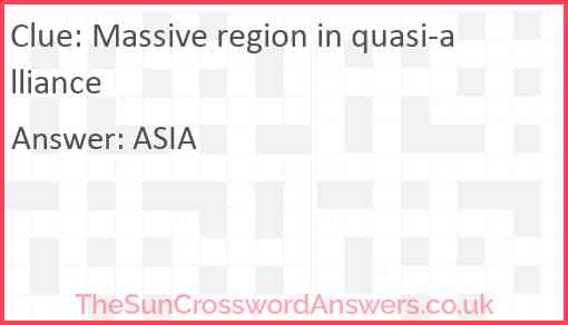 Massive region in quasi-alliance Answer