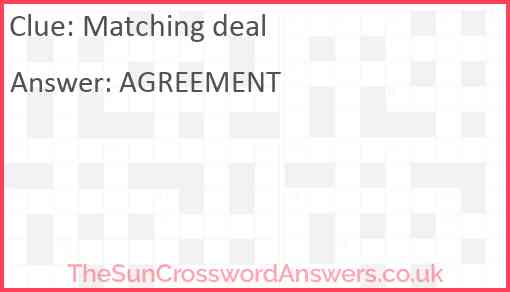 Matching deal Answer