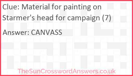 Material for painting on Starmer's head for campaign (7) Answer