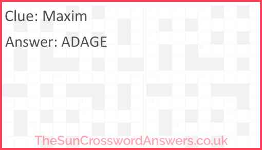 Maxim Answer