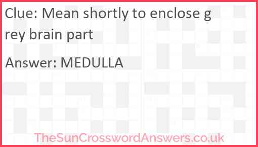 Mean shortly to enclose grey brain part Answer