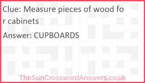 Measure pieces of wood for cabinets Answer