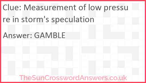 Measurement of low pressure in storm's speculation Answer