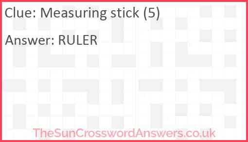 Measuring stick (5) Answer