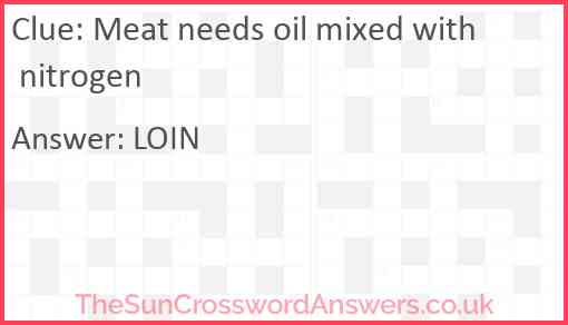 Meat needs oil mixed with nitrogen Answer