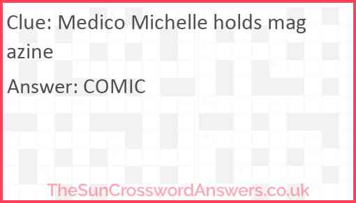 Medico Michelle holds magazine Answer