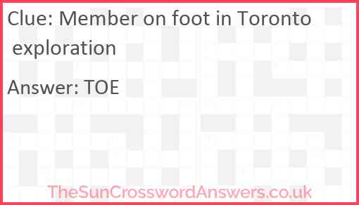 Member on foot in Toronto exploration Answer