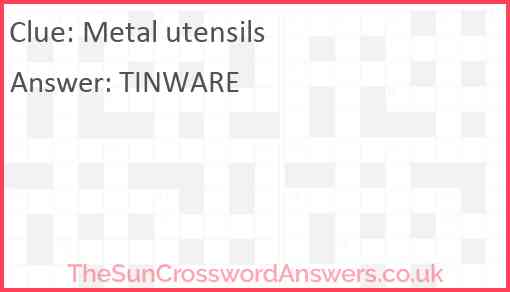 Metal utensils Answer