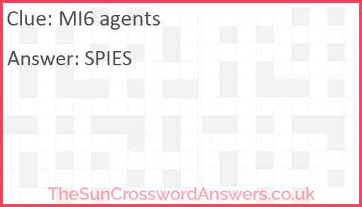 MI6 agents Answer