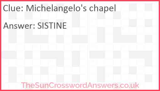 Michelangelo's chapel Answer