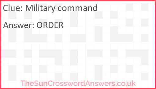 Military command Answer