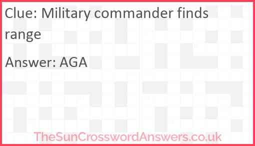 Military commander finds range Answer