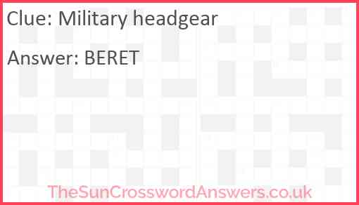 Military headgear Answer