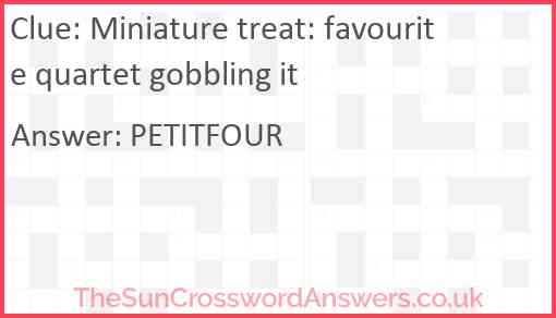 Miniature treat: favourite quartet gobbling it Answer