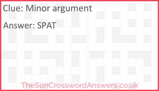 Minor argument Answer