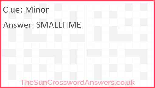 Minor Answer