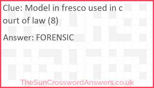 Model in fresco used in court of law (8) Answer