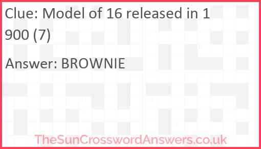 Model of 16 released in 1900 (7) Answer