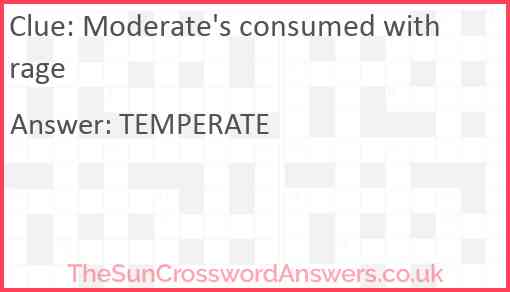 Moderate's consumed with rage Answer