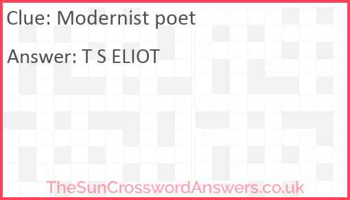 Modernist poet Answer