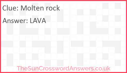 Molten rock Answer