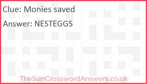 Monies saved Answer