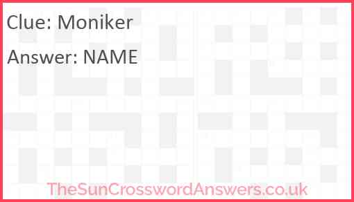 Moniker Answer