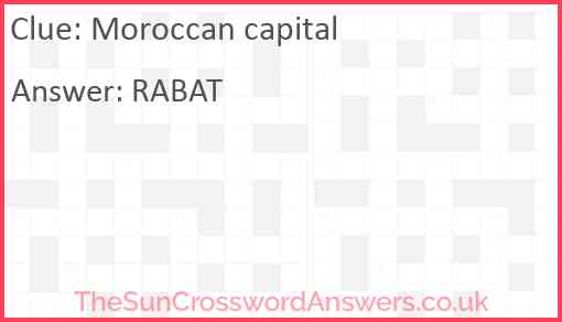 Moroccan capital Answer