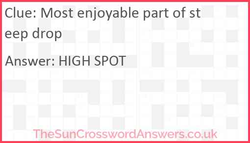 Most enjoyable part of steep drop Answer