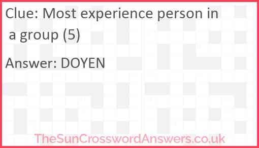 Most experience person in a group (5) Answer