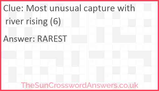 Most unusual capture with river rising (6) Answer