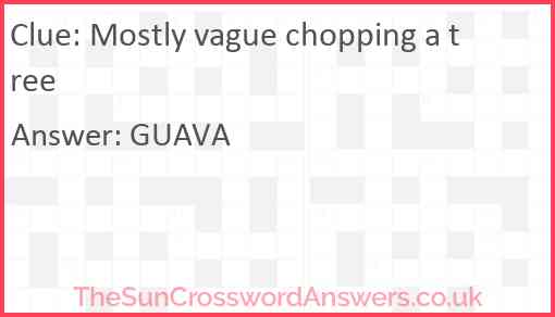 Mostly vague chopping a tree Answer