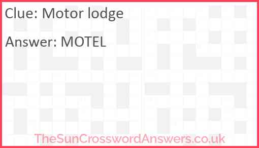 Motor lodge Answer