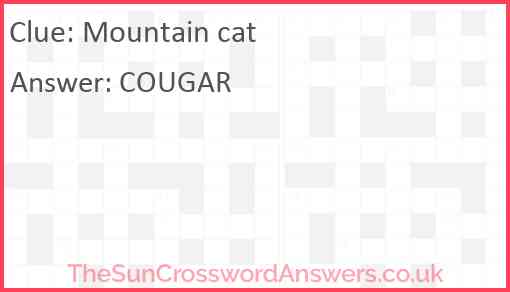 Mountain cat Answer