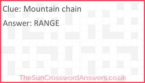 Mountain chain Answer